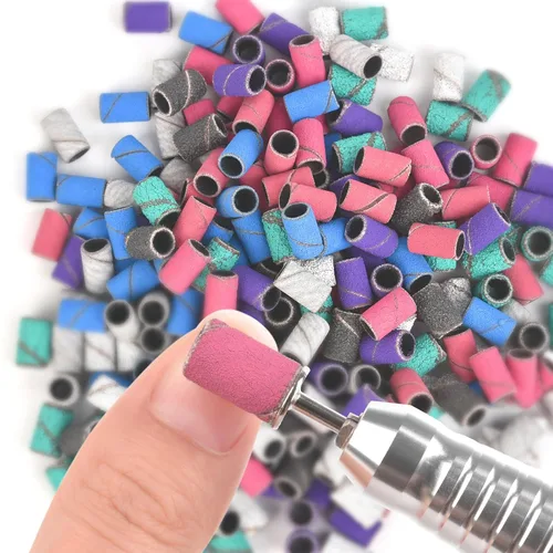 Vista 4 de KADS Efile - Bandas de lijado de uñas, 50 unidades, 8 colores, lijadoras de uñas, banda profesional de grano fino mediano con 3/32 pulgadas