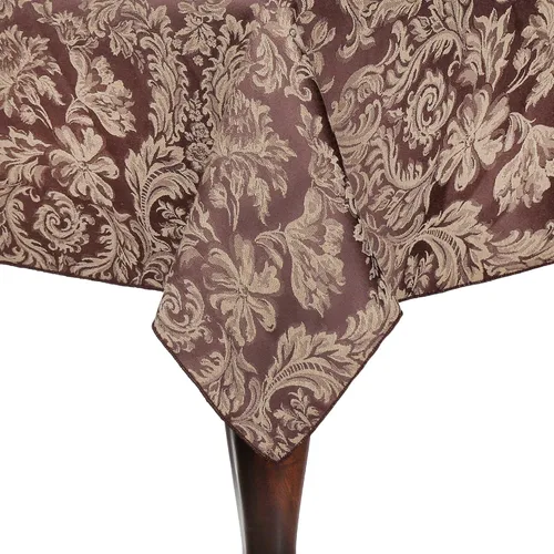Vista 14 de Ultimate Textile Miranda 48 x 72-Inch Rectangular Damask Tablecloth Black