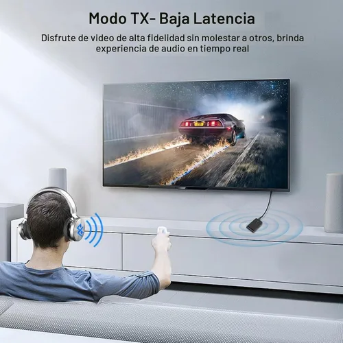 Vista 3 de Transmisor Bluetooth para TV PC, adaptador de audio Bluetooth 2 en 1 receptor de música