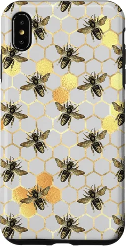 Vista 11 de iPhone 12 Pro Max Bumble Bee - Honeycomb Apicultor amarillo Abeja patrón caso