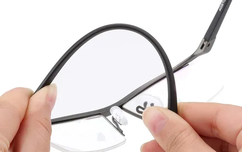Vista 8 de Agstum Gafas de negocios sin montura de titanio puro, lentes transparentes