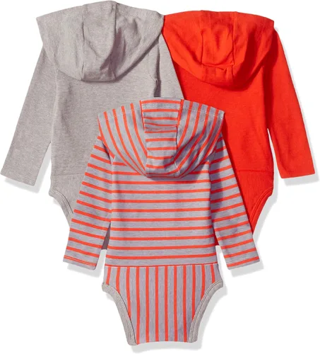 Vista 12 de Hanes Body de manga larga para bebé, sudadera con capucha para niños y niñas, paquete de 3