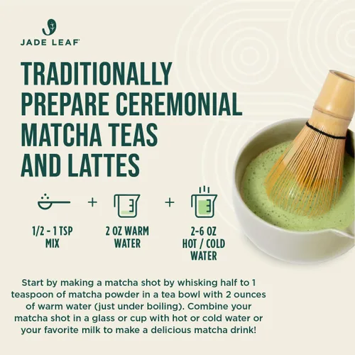 Vista 6 de Jade Leaf – Té verde en polvo, orgánico y japonés, de grado culinario supremo (el preferido por los Chefs y cafeterías para mezclar & hornear)
