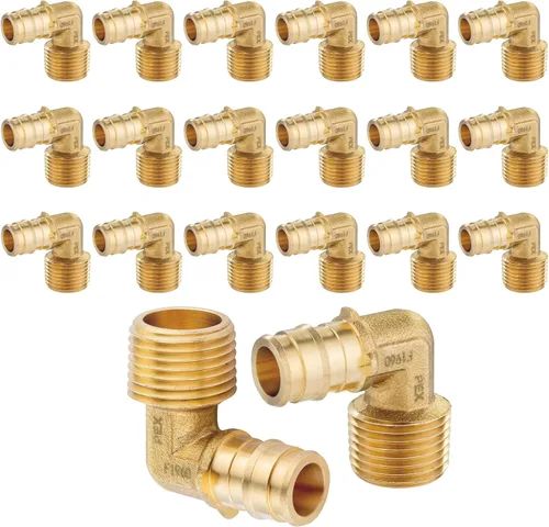 Vista 15 de Paquete de 2 accesorios HeSun PEX-A, codo de expansión de rosca NPT macho de 3/4 pulgadas PEX-A x 3/4 pulgadas, ASTM F1960098-2)