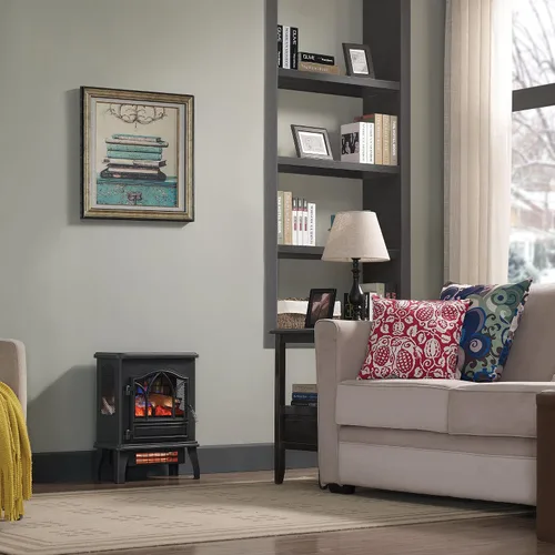 Vista 4 de duraflame® Calentador eléctrico de estufa de chimenea de cuarzo infrarrojo 3D, negro