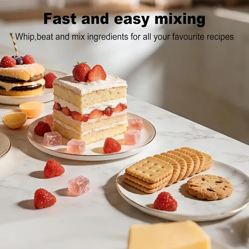 Vista 8 de Camic Electric Hand Mixer with 9 Speeds, Powerful Motor, Cordless Hand Mixer with Whisk, Dough Hook and Mixing Rod for Whipping Eggs, Cream, Butter