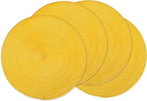 Vista 42 de AHHFSMEI Juego de 6 manteles individuales redondos trenzados de 15 pulgadas para mesas de comedor, tejido natural, resistentes al calor, color beige