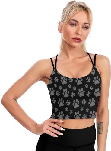 Vista 3 de Workout Tops for Women Padded Sports Bra Crop Top Camisole Yoga Tank Top with Built in Bra Activewear Fitness Gym