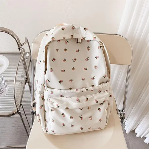 Vista 3 de Graywhsky Bolsa para niñas, bolsas escolares para escuela japonesa, escuela al vapor, bolsas y mochilas, mochila para hombres y trabajo, Blanco-C
