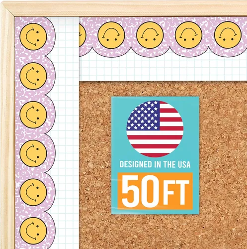 Vista 13 de Bordes de tablón de anuncios de 50 pies para decoración de tablones de Boho silenciado
