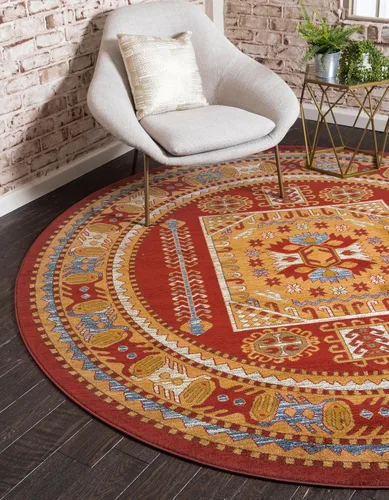 Vista 17 de Unique Loom Sahand Collection - Alfombra tradicional geométrica roja (2 pies 2 pulgadas x 3 pies)