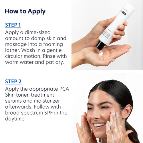 Vista 5 de PCA SKIN Limpiador facial hidratante cremoso, lavado facial diario suave para piel seca y sensible, deja la piel suave y tersa, ayuda a eliminar