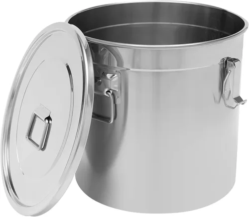 Vista 5 de Recipientes de acero inoxidable para almacenamiento de alimentos con tapas, recipientes herméticos de cocina, cubo de almacenamiento de alimentos