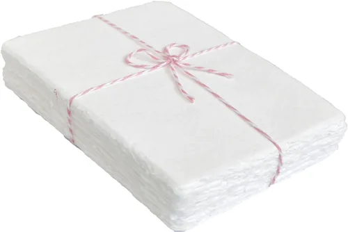 Vista 7 de Papel de algodón hecho a mano con borde irregular de fibra de algodón reciclado, cartulina de medios mixtos para tarjetas de mesa/acompañantes