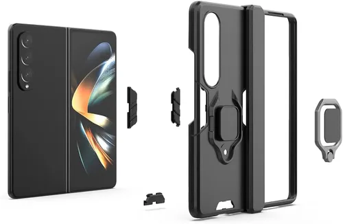Vista 5 de Funda compatible con Huawei Mate 50 Pro, soporte magnético para automóvil compatible con Huawei Mate 50 Pro DCO-AL00 Case Negro