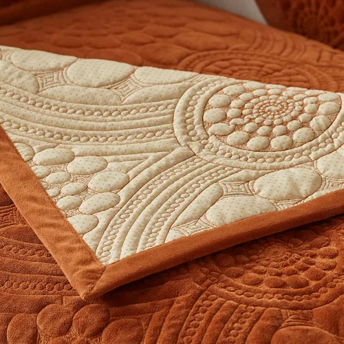 Vista 7 de vctops Fundas acolchadas con bordado circular bohemio para sofá, funda antideslizante para sofá seccional, funda de sofá de felpa súper suave