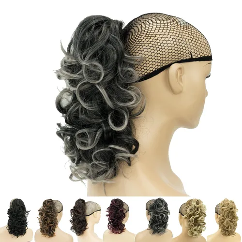 Vista 8 de IMISSU Extensiones de cabello rizado desordenado, cola de caballo con clip de cola de caballo (rubio playa)