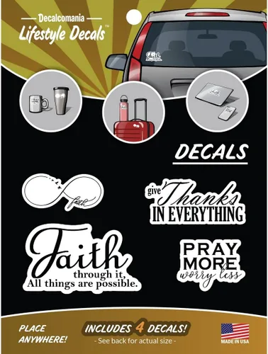 Vista 10 de Decalcomania - Calcomanías de cruces cristianas para ventana de coche o camión, calcomanía de cruz blanca y negra para automóvil y calcomanías