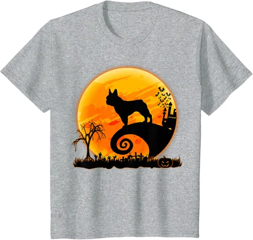 Vista 39 de Camiseta divertida de disfraz de Halloween para perro y luna de Bulldog francés, Negro, S