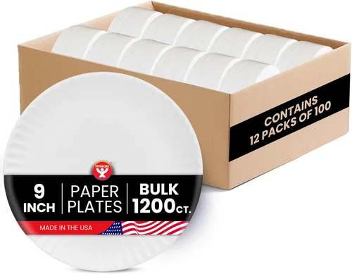 Vista 12 de Hygloss Platos de Papel Pequeños a Granel de 6 Pulgadas - Platos de Postre Desechables para Fiestas, Pasteles, Aperitivos, Bocadillos, Vajilla