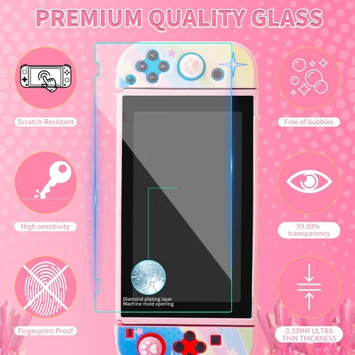 Vista 6 de Bonita funda de transporte compatible con Nintendo Switch, funda de viaje impermeable con funda protectora de interruptor para anime, protector