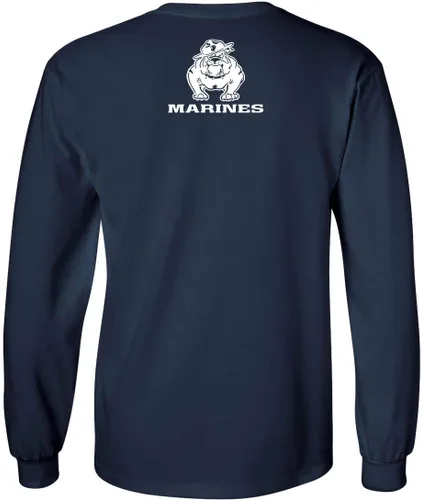 Vista 2 de Lucky Ride Marine Corps Bull Dog - Camiseta de manga larga para hombre