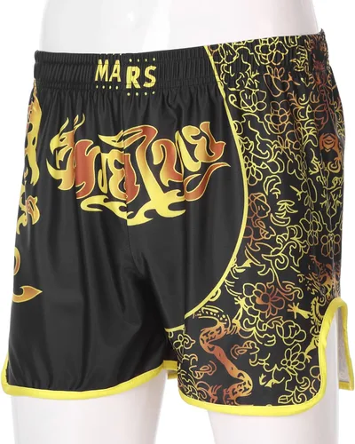 Vista 3 de Lejafay Pantalones cortos deportivos Muay Thai para hombre, pantalones cortos de kickboxing, artes marciales y artes marciales