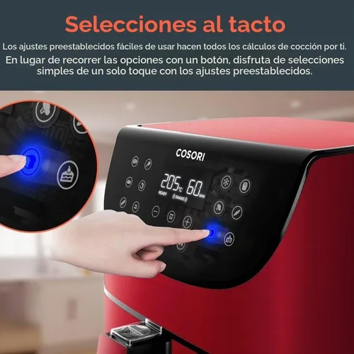 Vista 6 de COSORI - Freidora de aire 5.5 litros XL eléctrica sin aceite, horno de aire caliente con 11 funciones programables y recordatorio