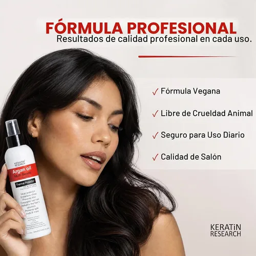 Vista 7 de Spray protector térmico para el cabello: mejora el brillo, elimina el encrespamiento, desenreda, evita las puntas abiertas, repone nutrientes, se