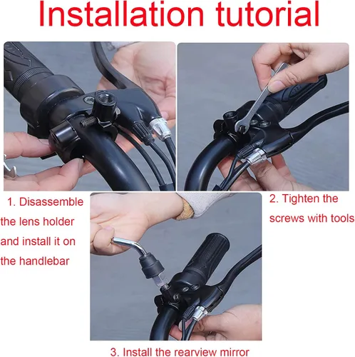 Vista 7 de Espejos para cuatrimoto, espejos de motocicleta, 360 grados tipo bola, espejo retrovisor lateral para manillares, bicicleta, motos de nieve