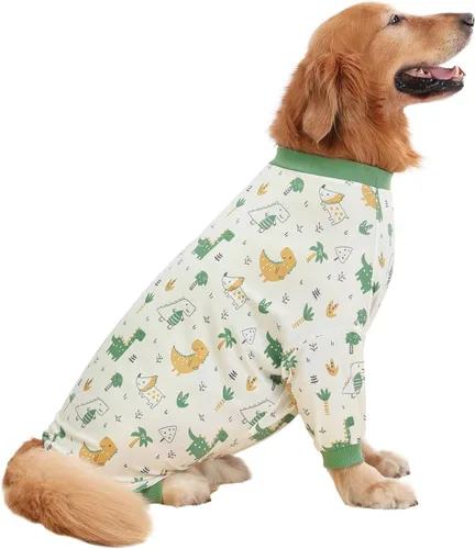 Vista 12 de HDE Pijama de una pieza para perro, ligero, para perros M-3XL, estrellas fantasmales, talla S