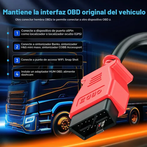 Vista 7 de Autel J1939 9 Pin al cable adaptador hembra OBD2, trabajo con escáner