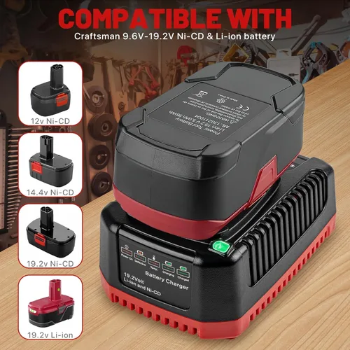 Vista 4 de Cargador de repuesto para Craftsman 19.2V cargador de batería C3 140152004 DieHard XCP Li-ion Ni-CD Batería 1425301 1323903 130279005 11375 11376