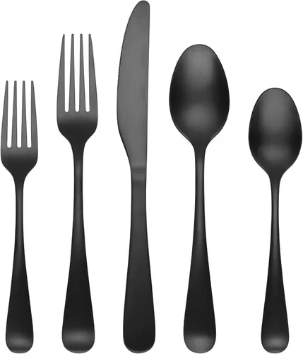 Vista 11 de Cambridge Silversmiths Rhiannon Black Satin - Juego de cubiertos de 20 piezas, servicio para 4