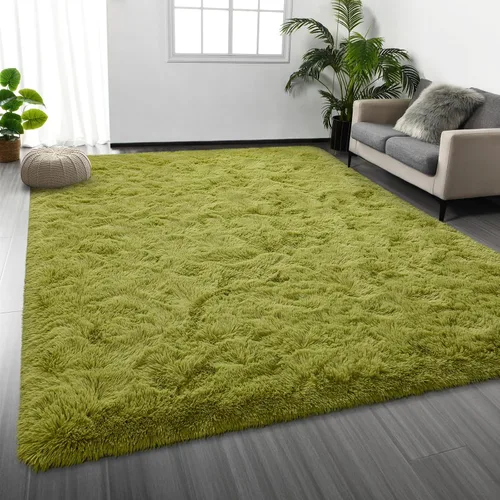 Vista 11 de Deerhoo Alfombra de Área Shag, 4 X 6 Alfombras de Felpa Suaves para Sala de Estar, Alfombra Ultra Suave Esponjosa y Peluda para Dormitorio, Alfombra