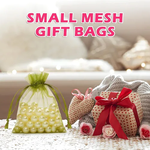 Vista 6 de ANZNKU Paquete de 50 bolsas de organza multicolor de 3 x 4 pulgadas, mini bolsas de regalo para regalos de Pascua, día de la madre, bolsa de joyería