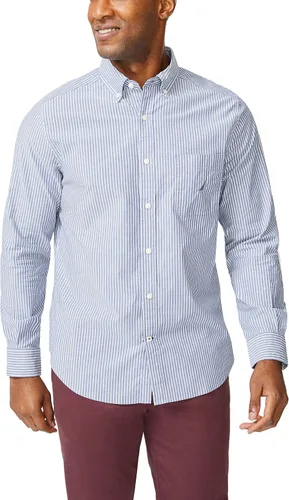 Vista 25 de Nautica - Camisa clásica para hombre, manga larga, con botones y elástica Índigo