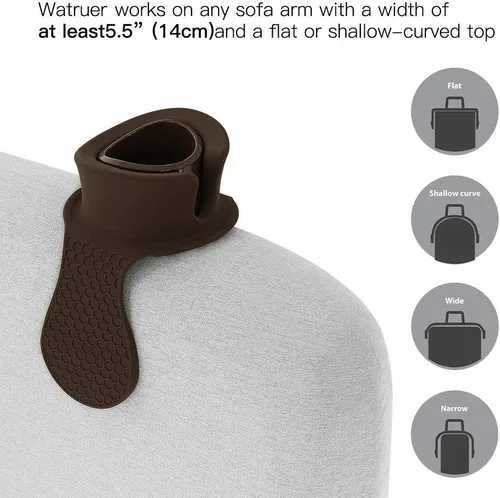 Vista 2 de Portavasos para sofá - Watruer El soporte antiderrame definitivo de silicona para tus bebidas en tu sofá o sofá - Negro