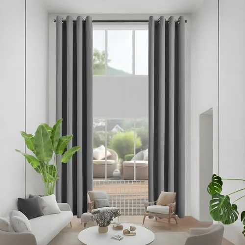 Vista 67 de Cortinas opacas para dormitorio, con aislamiento térmico y bloqueo de luz, para oscurecer la habitación, cortinas con ojales sólidos para ventana