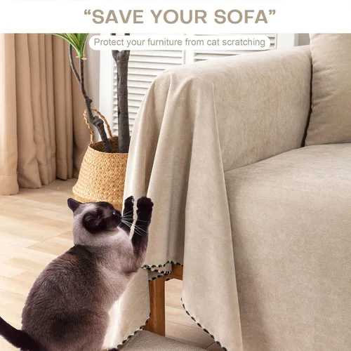 Vista 5 de Foreate Fundas impermeables para sofá para mascotas, fundas lavables para sofá seccional para 3 cojines - Protector para sofá a prueba de arañazos