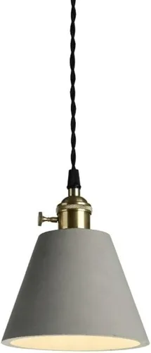Vista 8 de Nordic Simple Pendant Lights, Mid Century Industrial Cement Ceiling Hanging Lighting with Copper Finish, Dining Room Gray Chandelier for Kitchen