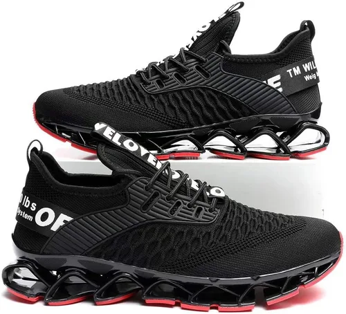 Vista 5 de Vooncosir - Zapatillas de moda para hombre, transpirables, de malla, antideslizantes, para correr, con suela suave, zapatos deportivos casuales