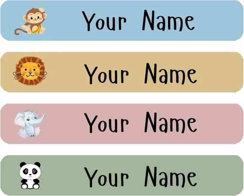 Vista 6 de Etiqueta personalizada con nombre para niños (72 unidades), impermeable, apta para lavavajillas, ideal para la escuela, guardería y campamento
