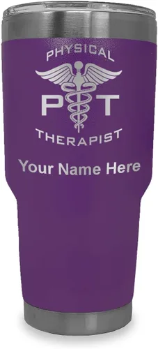 Vista 11 de LaserGram PT Physical Therapeut, vaso aislado al vacío de 20 onzas, grabado personalizado incluido (negro)