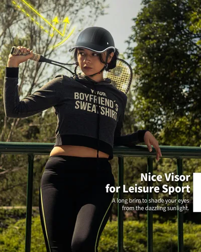 Vista 2 de Casco de béisbol para adultos, estilo urbano, de piel sintética, estilo retro, para golf, casco de viaje urbano de perfil bajo para hombres y mujeres