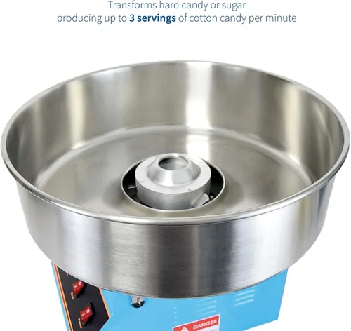 Vista 7 de VIVO - Máquina eléctrica comercial para hacer algodón de azúcar Commercial Candy Floss Machine with 20 inch Stainless Steel Bowl, Includes Bubble