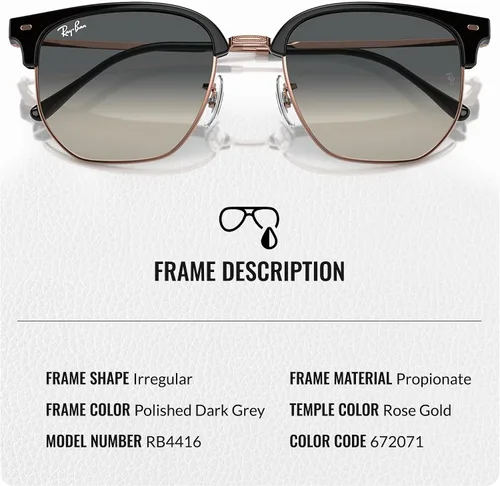 Vista 9 de Ray-Ban RB4416 NEW CLUBMASTER - Gafas de sol de forma cuadrada redonda con kit oficial de gafas
