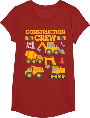 Vista 50 de Construction Crew Worker Excavator - Camiseta para niños y niñas Negro