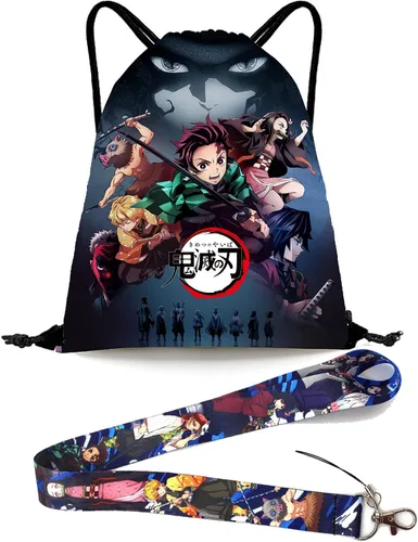 Vista 2 de zappatee Juego de regalo para Kimetsu No Yaiba Bolsa Adhesiva Pendiente Insignia etc, Juego de regalo de anime para fanáticos, color negro, Negro1