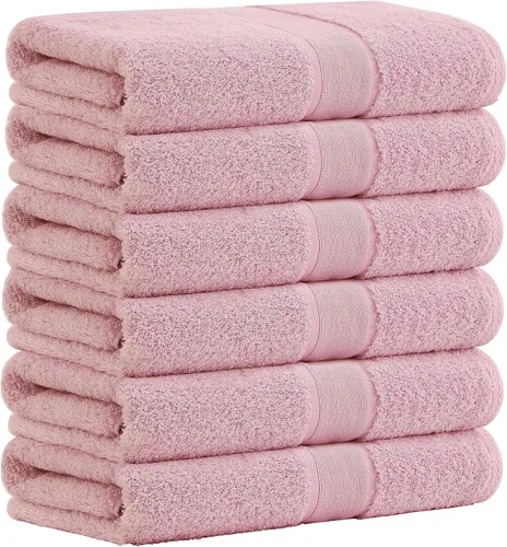 Vista 22 de Aibaser Toallas de baño, 27 x 54 pulgadas, naturales, ultra absorbentes, para baño, viajes, gimnasio, ducha y spa (juego de 6 piezas) (azul)